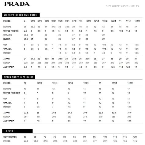 prada boots size chart